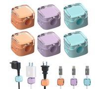 6 Pcs Magnetic Cable Clips Magnetic Cable Holder Cable Holder Clips Magnetic Cord Holder Self-Adhesive Design Is Stable and Not Easy to Fall Off for Desk, Car, Bedside Table (Blue/Purple/Orange)