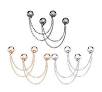 6 Pcs Magnetic Clips for Clothes, Adjustable Metal Hem Clips for Long Trousers, Multi-Function Round Magnetic Clothing Clip, for T-Shirt, Scarves, Cuff Legs Sleeves of Shirts (Gold, Silver, Black)