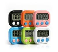 6 Pcs Magnetic Digital Kitchen Timer, Big Digits Loud Alarm with Strong Magnetic Back,Multifunctional Count Up & Count Down Timer for Cooking Baking,Classroom Homework,Teachers Gift,Without battery