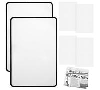 6 PCS Magnifying Sheet for Reading, 3x 5x Magnifier Sheet, Flat Lightweight Plastic Full Page Magnifying or Seniors Reading Small Prints, Maps, Newspapers, and Books