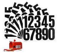 6 Pcs Mailbox Numbers 3 Inch Reflective Numbers Mailbox Stickers For Address On House Self Adhesive Waterproof Black Vinyl Stickers Backing Peeling For Signs Cars Doors Window