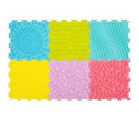 6 Pcs Massage Puzzle Floor Mat Sensory Floor Mat Multicolor Silicone Training Mats Lightweight Sensory Floor Tiles Orthopedic Game Mats for Adults Tactile Play Stress Relief and Sensory Exploration