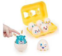 6 Pcs Matching Animal Egg Baby Toy - Shape & Colour Sorting Toys for Toddlers, Animal Hide and Squeak Egg, Fun Sensory Toys for Babies, 6+ Months Gifts for Boys Girls Birthday Early Education