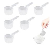 6 Pcs Measuring Scoop, Washing Powder Scoop, Transparent Plastic, 10ml, 20ml,30ml, Clear Graduation, 40ml Scoop for Powder, Reusable for Milk Powder,Protein Powder,Flour,Kitchen Supplies
