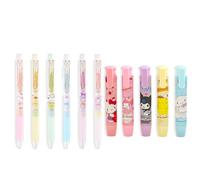 6 Pcs Mechanical Pencils with 5 Pcs Retractable Eraser, Cute Eraser Pencil, Cartoon Creative Stationery Supplies for Girls