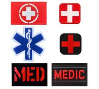 6 PCS Medic IR Reflective Patches MED Tactical Fastener Emblem Medical Cross Hook and Loop Patches for First Aid Pouch Paramedic Tactical Activities EMT EMS Trauma Medical First Response Rescue Kit