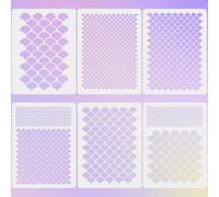 6 PCS Mermaid Scale Stencil, Reusable Mermaid Makeup Face Paint Stencils for Painting Fish Scale Template for Body Art Cake & Cookie Decorating Art Painting Crafts