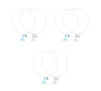 6 Pcs Mermaid Tail Pendant Necklace for Women, Gradient Resin Plastic | Lightweight and Comfortable, Dreamy Simple Romantic Fantasy Style, for Weddings and Beach Occasions