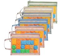 6 pcs Mesh Bags for Lego Blocks, Double-Layer Design with Zipper and Handle, Made From Safety Pigment for Kid, PVC Free, Clear A4 Organization Bags for Puzzle Block Building Toys Books School Supplies