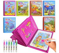 6 Pcs Mess Free Painting, No Mess Colouring, Galt Water Magic Colouring Book Water Colouring Books for 2-6 Year Old Boys Girls Educational