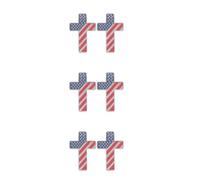 6 Pcs Metal Cross Badge for Auto Exterior, Matte Finish Emblem | Adhesive Alloy Decal, Nonreflective Surface, Weather Resistant Style for Rear Panels and Trunks