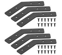 6 Pcs Metal Flat Brackets for Wood, 135 Degree Flat Sleeper Brackets Braces Heavy DutyFlat Connecting Joining Fixing Mending Plates BracketsBlack Furniture Support Repair Connectors(135°)
