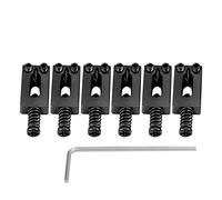 6 Pcs Metal Guitar Saddles Electric Guitar Bridge Parts with Wrench and Adjustable for Guitar Lovers (Black)