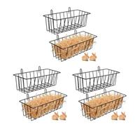 6 Pcs Metal Hay Feeder Rack for Guinea Pigs and Hamsters Folding Iron | Black Finish, Multi-function Design, Lightweight Build, Suitable for Cage Use and Small PET Feeding