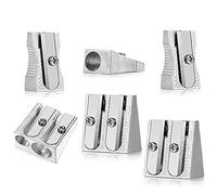 6 Pcs Metal Pencil Sharpeners, Single and Dual Hole Pencil Sharpeners Manual Art Sharpeners for Colored Pencils