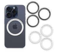 6 Pcs Metal Ring Support Sticker, Metal Ring Support Wireless Charging, Magnetic Base Compatible with iPhone 15/14/13/12/11 Plus/Pro/Max/Mini Galaxy 8/9/10/20, Universal Conversion Kit for Phone Case