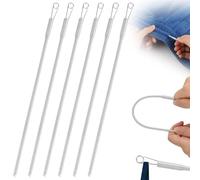 6 Pcs Metal Spring Drawstring Threader Tool, Bendable Rope Threader Clip for Hoodie Strings, Multi-Purpose Drawstring Replacement Tool for Hand Sewing, Sweatpants, Shorts, and Jackets