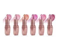 6 Pcs Metallic Glitter Lipstick for Women, Long Lasting Fine Glitter Lipstick Set, Long Lasting Moisturizing, Non-Stick, Waterproof Lip Stick Makeup for Women and Girls (6pc)