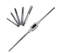 6 Pcs Metric Hand Taps, Adjustable Tap Threading Wrench Set Metal Thread Insert Tools for Wood/Aluminum/Plastic, M3/M4/M5/M6/M8