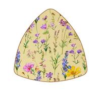 6 Pcs Microfiber Leather Coasters, Restaurant Decor Coaster Set, Triangle Coffee Table Mats for Most Cups - Colorful Wildflowers