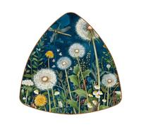 6 Pcs Microfiber Leather Coasters, Restaurant Decor Coaster Set, Triangle Coffee Table Mats for Most Cups - Wildflowers Dandelions and Dragonflies