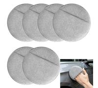 6 PCS Microfibrer Applicator Pads with Sponge Core, 5 Inch Reusable Wax Applicator Pads for Cutting Board Oil, Wood Stain Applicator & Polish Pad (Grey)