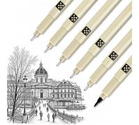 6 PCS Micron Pens, Black Fineliner Drawing Pens, Waterproof Fine Line Ink, 0.2-0.8mm Precision Tip, Smooth & Skip-Free Art Markers for Sketching, Manga, Calligraphy, Journaling, School, Creative Gifts