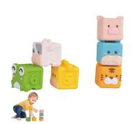 6 Pcs Mini Animals Shapes Soft Blocks - Baby Blocks, Baby Stacking Toy, Educational Squeeze Play, Building Block, Stacking Toys, Teethers Toy, 6 Months and up