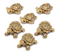 6 Pcs Mini Bird Bath Copper Ornament, Copper Disc for Birds Bath, Bird Baths Purification Disk, Birdbath Cleaner Decor Universal Fit for Outdoor Birdbath Bowl(golden-6-tortoise)