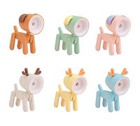 6 PCS Mini Cute Night Light, Creative Cartoon Dog & Deer LED Desk Lamp with Phone Holder, Foldable Eye-Caring Study Lamp for Home Office