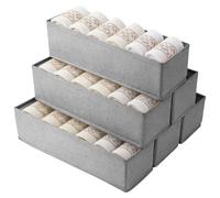 6 Pcs Mini Foldable Drawer Dividers Fabric Underwear Organiser Small Drawer Organizer Wardrobe Sock Divider Box Multipurpose Dresser Organizer Closet Storage Bin for Tie Belt Bra Pants Scarves - Gray