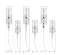 6 PCS Mini Glass Spray Bottle, 5ml 10ml Spray Refillable Empty Bottle Small Fine Mist Glass Empty Sample Containers Perfume Clear Portable Travel Bottles Atomizer Sprayer for Perfume Essential Oil