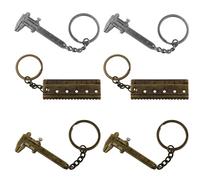 6 Pcs Mini Metal Vernier Caliper Portable Mini Key Chain Tool Useful Vernier Caliper Key Chain for Length Width Depth Inner Diameter Outer Diameter