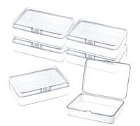 6 Pcs Mini Plastic Storage Containers with Lids, 4.5x3.4 Inches Clear Rectangular Boxes for Beads, Jewelry, Small Items, Crafts, Game Pieces, Business Cards, Accessories, Organizers for Collecting