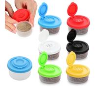 6 Pcs Mini Salt and Pepper Shakers, Travel Salt and Pepper Shakers Mini, Sealed and Moisture-Proof, Lightweight and Portable, Suitable for Travel Camping Picnic Outdoor Kitchen (6 Colors)