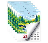 6 PCS Mini Sticky on Calendar Peel and Stick Car Calendar Adhesive Small Wall Calendars Scenic Nature Landscape Design 2026 Monthly for Calendarios Business Cards Office Auto Truck Laptop Fridge Home