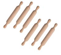 6 PCS Mini Wooden Rolling Pin for Baking,Rolling Pins for Playdough Accessories,Play Dough Tools with 2 Rollers Handle,14 * 2cm