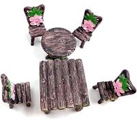 6 Pcs Miniature Table and Chairs Set, Fairy Garden Furniture Ornaments Kit for Dollhouse Accessories Home Micro Landscape Decoration Garden Miniatures Decor