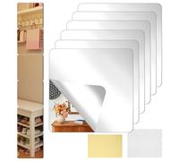 6 Pcs Mirror Stickers 20x20cm, Self Adhesive Stick on Mirror Tiles for Wall
