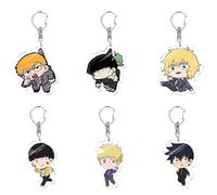 6 Pcs Mob Psychos 100 Keychain Anime Figure Mob&dimple Keyring Pendant Mob Psychos 100 Acryl Chain Decor Mob Psychos 100 Merch