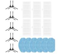6 PCS Mop cloths & Filters Replacement fits for BR150, Fits for 999 X-treme Robot Vacuum Cleaner, Replacement Spare Parts Accessories Kit with 10 Side brushes