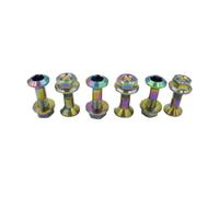 6 Pcs Motorcycle Titanium M8 Chain Sprocket Fixed Screw Bolt Nut Compatible With Universal(Phantom)