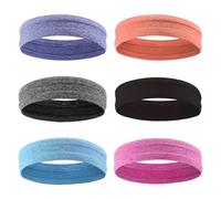 6 Pcs Multicoloured Sweatbands For Women, Anti-Slip Silicone Grip Running Headbands & Active Gym Sport Accessories