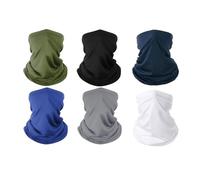 6 Pcs Multifunctional Headwear, Neck Gaiter, Elastic Tube Scarf Face Mask Bandana Balaclava Snoods for Outdoor, Cycling, Running, Hiking, Skiing