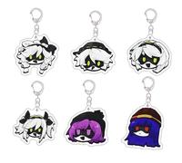 6 Pcs Murders Cyn N V J Keychain Uzi J N Cyn Keyring Pendant Cute Cartoon Figure Acrylic Chain Decor Murders Cyn N V J Merch Cosplay