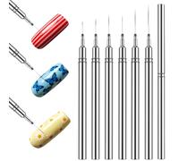 6 Pcs Nail Art Liner Brushes Set, Metal Nail Art Brushes Nails Pens with Various Sizes Liner Brush Set for Long Lines, Thin Details, Fine Drawing