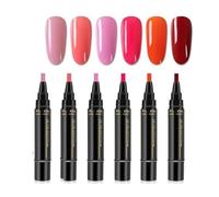 6 PCS Nail Polish Pen Set, 3-In 1 Gel Nail Color Pens For Real Nails, Smudge Proof Formula For Smooth Application, Quick-Dry Long-Lasting For Home Manicures And Professional Manicure Pedicure (D)