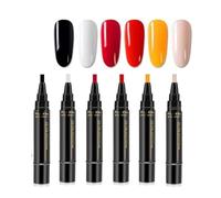 6 PCS Nail Polish Pen Set, 3-In 1 Gel Nail Color Pens For Real Nails, Smudge Proof Formula For Smooth Application, Quick-Dry Long-Lasting For Home Manicures And Professional Manicure Pedicure (A)