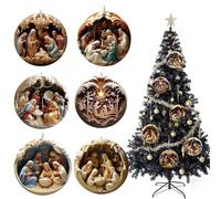 6 PCS Nativity Scene Set Nativity Tree Decorations Christmas Nativity Sets Birth of Jesus Christian Ornaments for Religious Ornament Nativity Figure for Christmas Nativity Figures