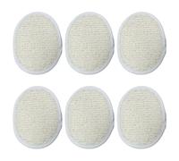 6 PCS Natural Loofah Sponge Exfoliating Body Scrubber Pads with Hand Strap | Natural Loofah for Smooth,Radiant Skin,for Men and Women Deep Cleaning and Removing Dirt,Beige,14*10cm